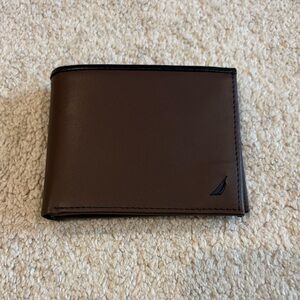 Brown Leather Men's Wallet by Nautica